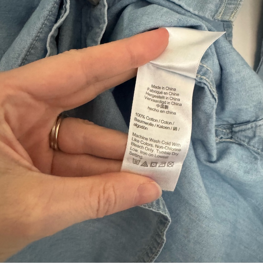 J. Crew Relaxed-fit Chambray Shirt Size 6 - Picture 5 of 7